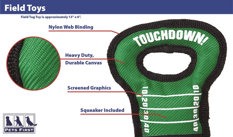 Pets First NCAA Football Field Dog Toy with Squeaker. - Arkansas Razorbacks -for Tug, Toss, and Fetch. - Tough& Durable PET Toy - Image 2